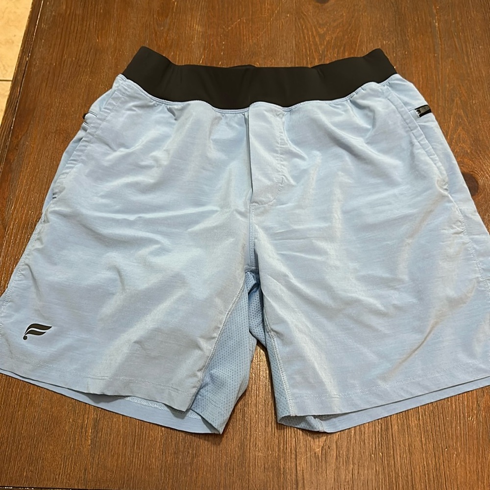 Fabletics Blue and Black Athletic Shorts Moisture-Wicking